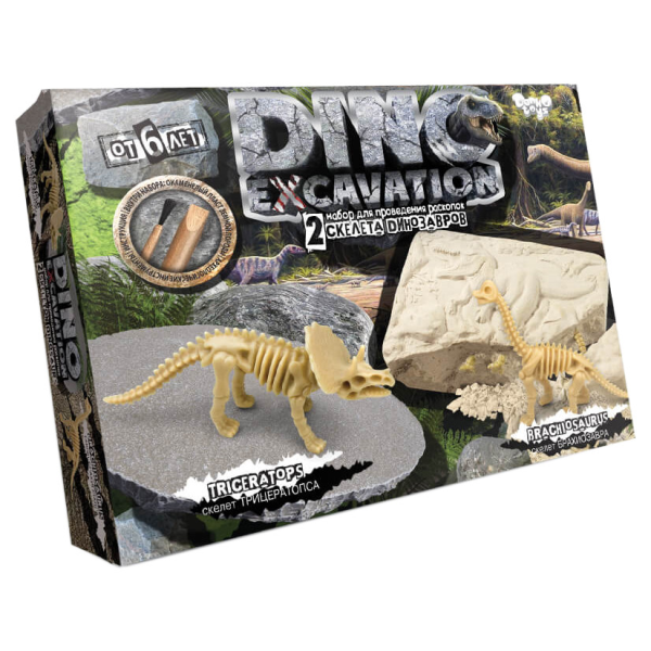Дитячий набір для проведення розкопок динозаврів DINO EXCAVATION DEX-01 Трицератопс Дитячий набір для проведення розкопок динозаврів DINO EXCAVATION DEX-01 Трицератопс