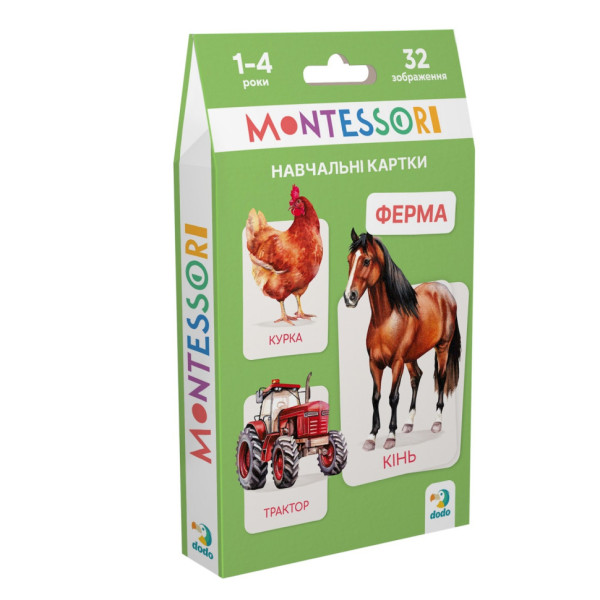 Дитячий набір навчальних карток Монтессорі "Ферма" 301233 32 зображення Дитячий набір навчальних карток Монтессорі "Ферма" 301233 32 зображення