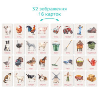 Дитячий набір навчальних карток Монтессорі "Ферма" 301233 32 зображення Дитячий набір навчальних карток Монтессорі "Ферма" 301233 32 зображення