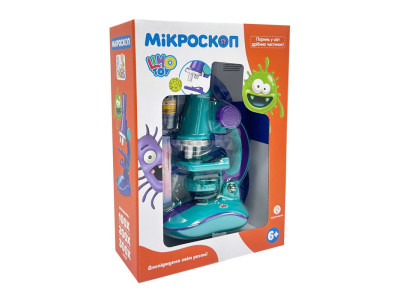 Дитячий мікроскоп SK 0006(Turquoise) світло 195 см 2 пробірки скло