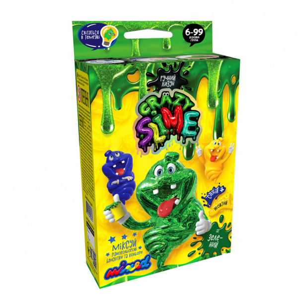 Дитячий набір для створення лизуна "Crazy Slime" SLM-02 4 види Зелений Дитячий набір для створення лизуна "Crazy Slime" SLM-02 4 види Зелений