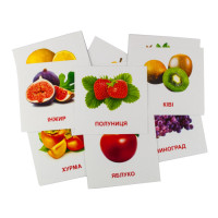 Розвиваючі картки "Фрукти" (110х110 мм) 66424 укр. /англ. мовою