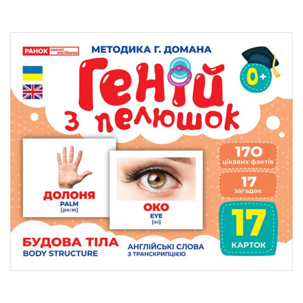 Набір розвиваючих карток Геній з пелюшок "Будова структура" Ранок 10107202 17 карток