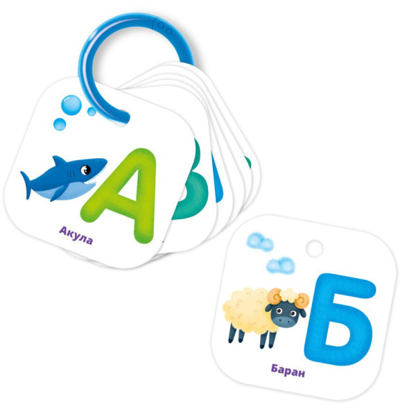 Дитячі навчальні картки на кільці Азбука VT2000-03 Дитячі навчальні картки на кільці Азбука VT2000-03