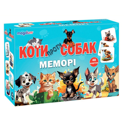 Настільна дитяча гра Мемори «Коти проти собак» ME5032-24, 48 карток