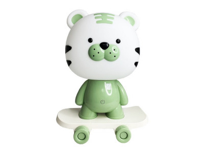 Нічник дитячий «Тигр на скейті» MGZ-1408(Green) мережевий живлення від USB