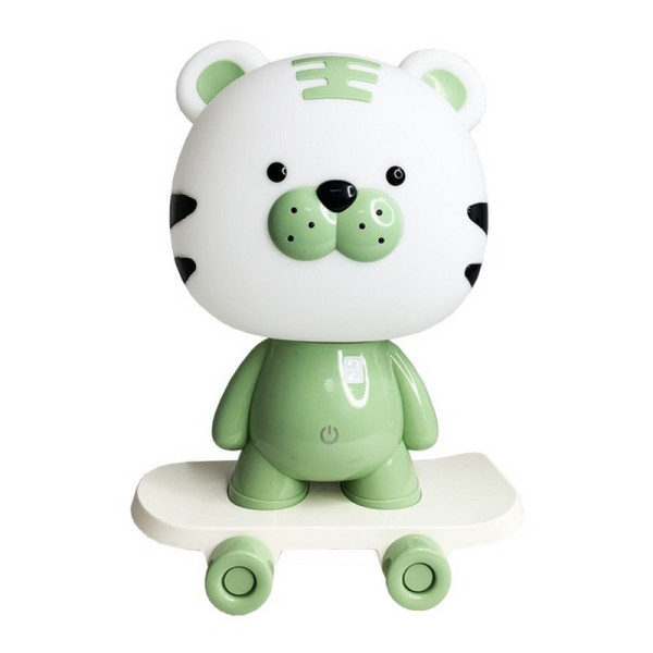 Нічник дитячий «Тигр на скейті» MGZ-1408(Green) мережевий живлення від USB