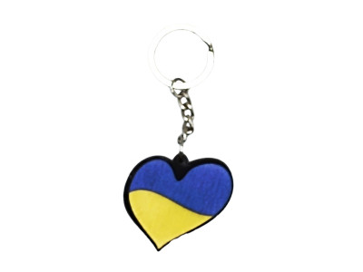 Деревяний брелок "Україна серце" Брелок Україна