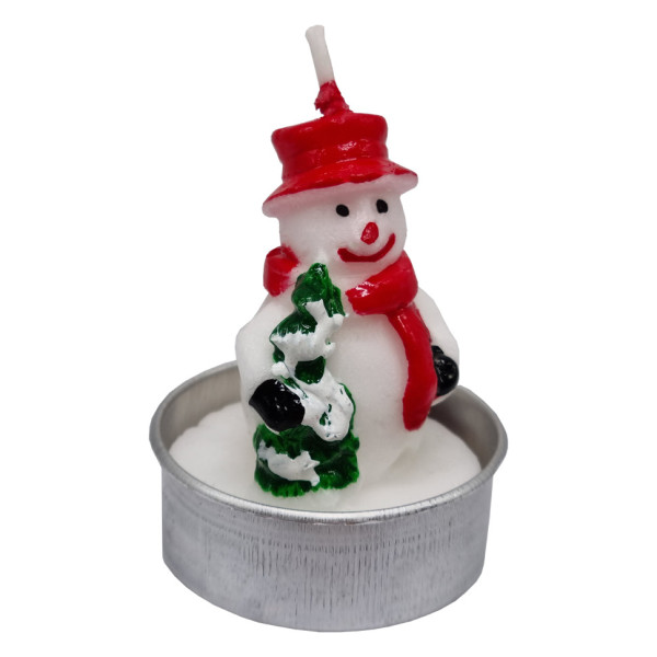 Новорічна свічка "Сніговик з ялинкою" 10-81-1 розмір свічки 3,5х5 см Новорічна свічка "Сніговик з ялинкою" 10-81-1 розмір свічки 3,5х5 см