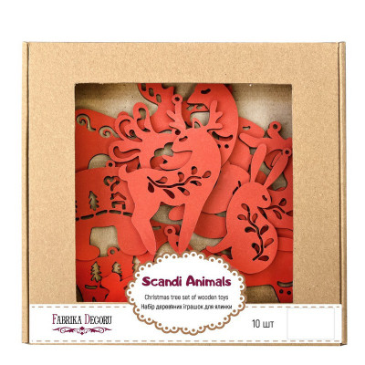 Набір ялинкових прикрас "Казкові звірятка етно" FDZ-532-4 10 шт