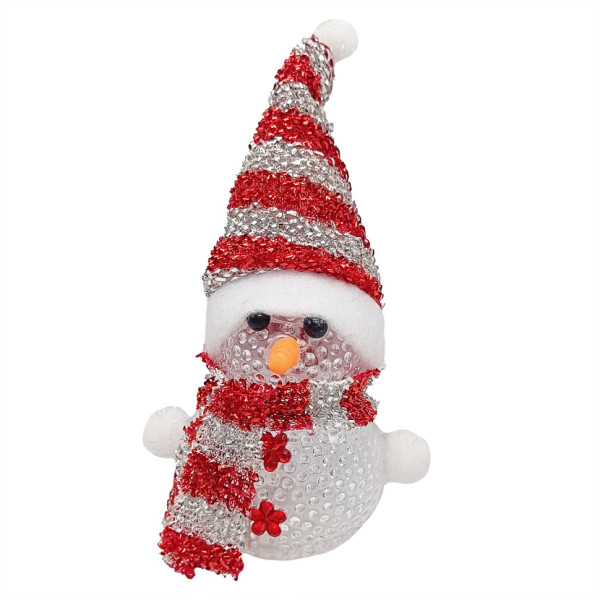 Нічник новорічний "Сніговичок" СХ-4-14 LED 15 см сріблясто-червоний Нічник новорічний "Сніговичок" СХ-4-14 LED 15 см сріблясто-червоний