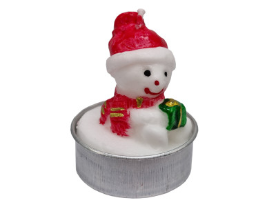 Новорічна свічка "Сніговик з подарунком" 10-81-2 розмір свічки 35х5 см Новорічна свічка "Сніговик з подарунком" 10-81-2 розмір свічки 35х5 см