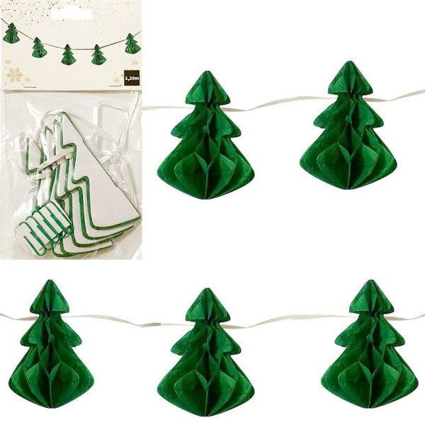 Гірлянда з паперових новорічних прикрас "Ялинки" CG-12 5 шт Гірлянда з паперових новорічних прикрас "Ялинки" CG-12 5 шт