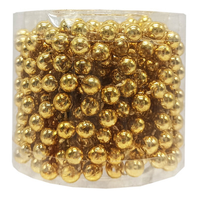 Декоративне намисто на ялинку 8070-8-5м(Gold) 8 мм 5 метрів Золотий