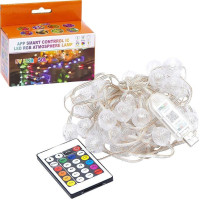 Гірлянда RGB з пультом "Кулька велика" D-52 Smart USB 50L 5 метрів змінює колір