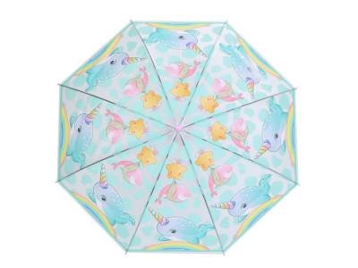 Дитяча парасолька "Нарвал" MK 5791(Light-Pink) довжина 645 см тростина 60 см діаметр 85 см