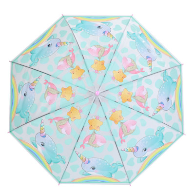 Дитяча парасолька "Нарвал" MK 5791(Light-Pink) довжина 645 см тростина 60 см діаметр 85 см