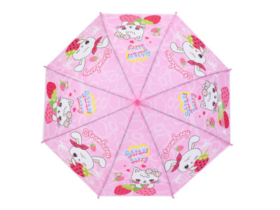 Дитяча парасолька "Strawberry" MK 5801(Pink) довжина 67 см тростина 605 см діаметр 84 см спиця 47 см Дитяча парасолька "Strawberry" MK 5801(Pink) довжина 67 см тростина 605 см діаметр 84 см спиця 47 см