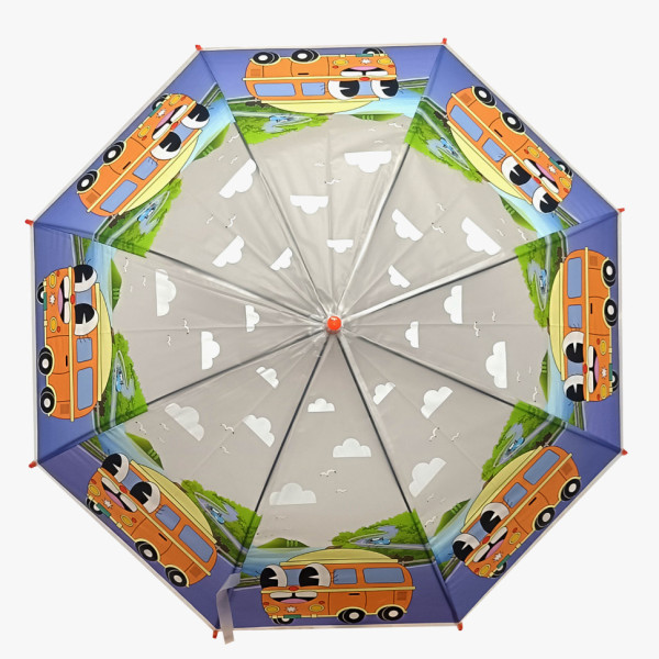 Парасолька дитяча "Веселий Автобус" MK 5232(Orange) довжина 65 см тростина 60 см