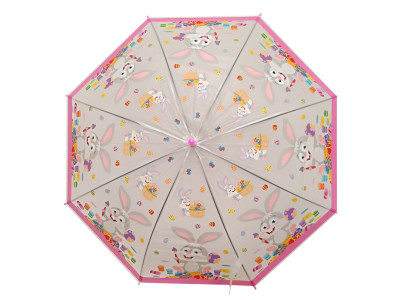 Парасолька дитяча "Пасхальний Кролик" MK 5233-1(Pink) довжина 655 см тростина 605 см
