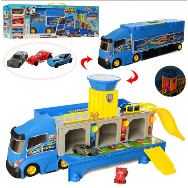 Іграшкова Вантажівка-паркінг "Гонка" HW-118 3 машинки