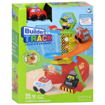 Дитячий ігровий гараж-автотрек 099-1(Red) машинка 75 см 10 деталей