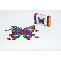 Фігурний деревяний пазл A4 Барвистий Метелик PuzA4-01723 60 деталей