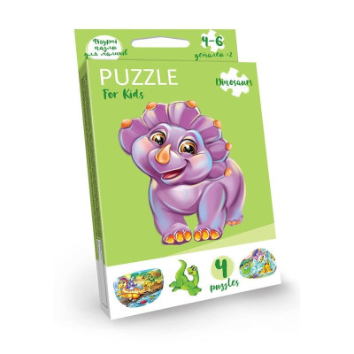 Дитячі розвиваючі пазли "Puzzle For Kids" PFK-05-12 2 картинки Дино