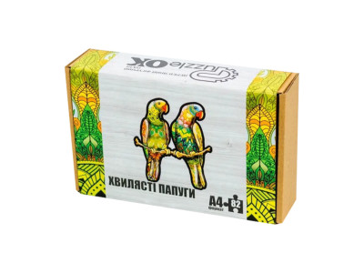 Фігурний деревяний пазл A4 Хвилясті папуги PuzA4-01212 82 деталі