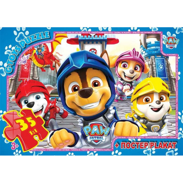 Дитячий пазл "Paw Patrol" PW08904 постер 35 елементів Дитячий пазл "Paw Patrol" PW08904 постер 35 елементів