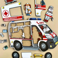Деревяний пазл-сортер "Швидка допомога" Ubumblebees (ПСФ020) PSF020 Деревяний пазл-сортер "Швидка допомога" Ubumblebees (ПСФ020) PSF020