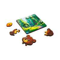 Деревяний пазл-вкладиш "Лісовий ведмедик" Puz-88754 А6 4 елементи