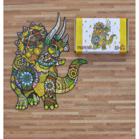 Фігурний дерев'яний пазл A3 "Трицератопс" PuzA3-00903 130 елементів