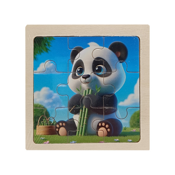 Дитячий деревяний пазл-вкладиш "Пандочка" MD 1506-6 9 елементів
