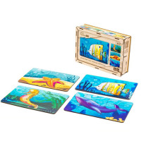 Дитячий деревяний пазл Морські жителі 4 в 1 Puz-57896 80 елементів