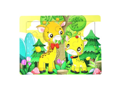 Дитячий дерев'яний пазл-вкладиш "Жирафи" MD 1343-7 12 елементів Дитячий дерев'яний пазл-вкладиш "Жирафи" MD 1343-7 12 елементів