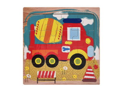 Деревяний пазл-вкладиш Бетонозмішувач 73260-11 16 деталей