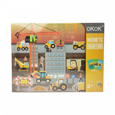 Деревяна іграшка Пазли MD 2815 магнітні Будівельний майданчик