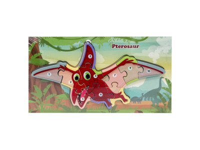 Деревяний пазл-вкладиш "Pterosaur" Bambi MD 1924-8 10 елементів Деревяний пазл-вкладиш "Pterosaur" Bambi MD 1924-8 10 елементів