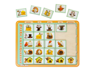 Дерев'яний пазл-вкладиш "Вчимо прийменники" Ubumblebees (ПСД135-УКР) PSD135-UKR сортер