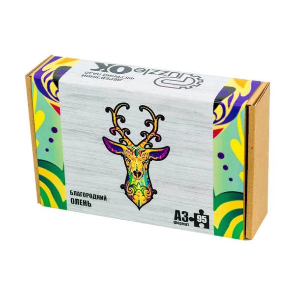 Фігурний деревяний пазл "Благородний олень" PuzA3-00730 95 деталей