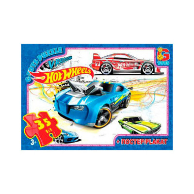 Пазли дитячі "Hot Wheels" FW769, 35 елементів