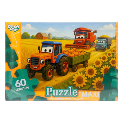 Дитячі пазли-максі "Фермерські машинки" Mx60-12-06 60 елементів