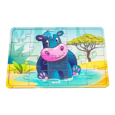 Дитячий деревяний пазл Бегемотик Арт-10027 20 елементів