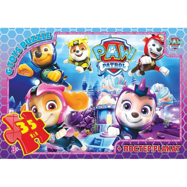 Дитячий пазл "Paw Patrol" PW08906 постер 35 елементів Дитячий пазл "Paw Patrol" PW08906 постер 35 елементів