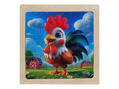 Дитячий деревяний пазл-вкладиш "Півник" MD 1506-10 9 елементів