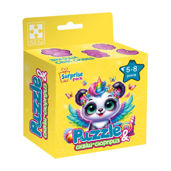 Дитячі пазли з сюрпризом "Панда-єдиноріжка" VT 8030-09 180 деталей