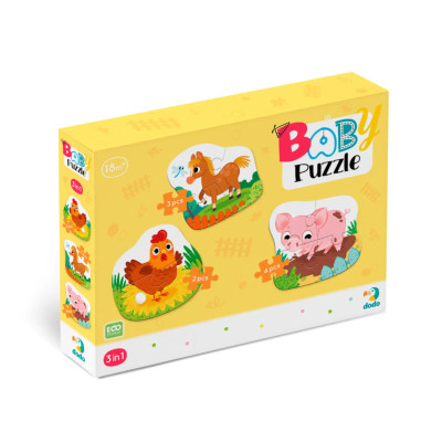 Дитячий Пазл 3 в 1 "День на фермі" DoDo 300394 9 ел