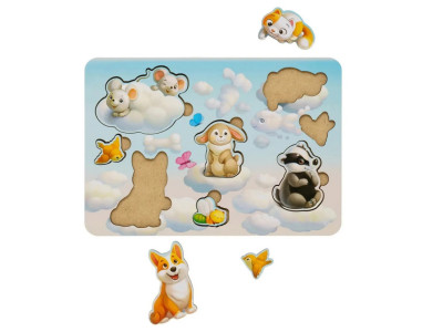 Дерев'яний пазл-вкладиш "Звірі-1" Ubumblebees (ПСФ048) PSF048 8 елементів