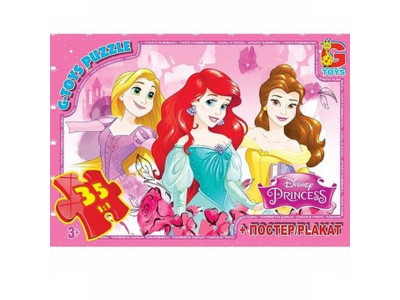 Дитячий пазл "Принцеси дісней" PD90 плакат 35 елементів